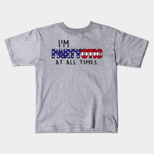 Funny American Patriot Party Goer Slogan 4th of July Independence Day Kids T-Shirt